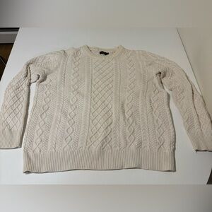 J. Crew Women’s Cream Cable-Knit Crewneck Sweater